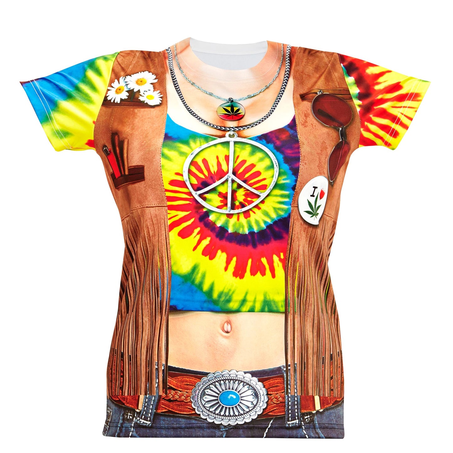 "HIPPIE" (in Fotosublimation bedrucktes T-Shirt) – Ansicht 4