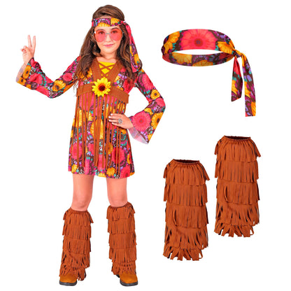 "HIPPIE" (Kleid, Stirnband, Stiefelüberzieher) – Detailansicht
