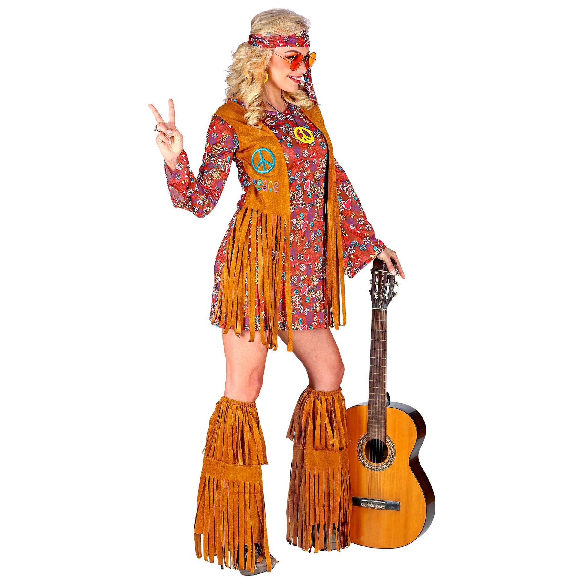 "HIPPIE" (Kleid, Weste, Stirnband, Stiefelüberzieher mit Fransen) – Ansicht 3