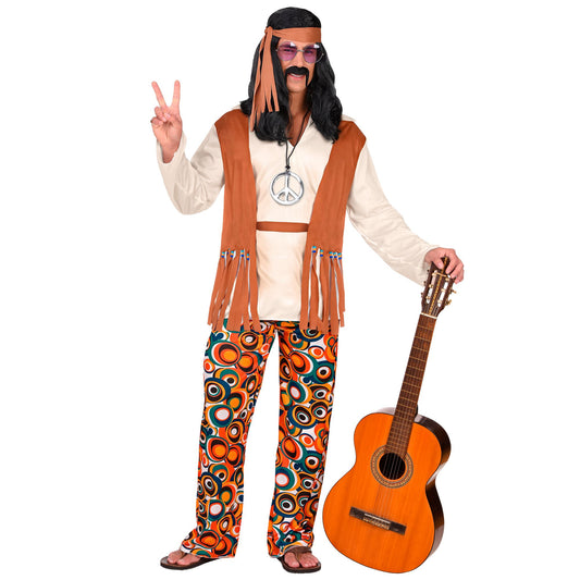 "HIPPIE" (Oberteil mit Weste, Hose, Gürtel, Stirnband) – Vorderansicht