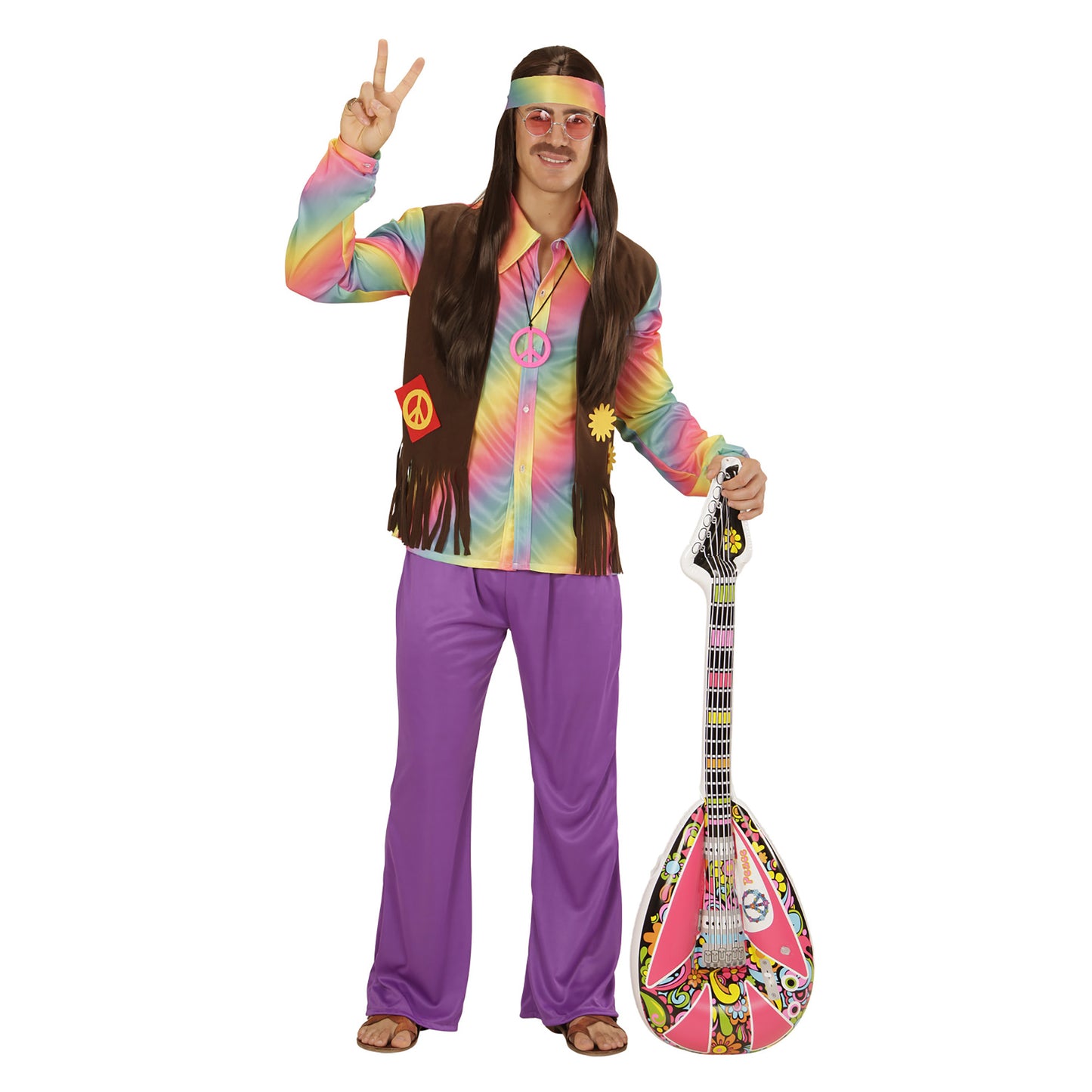 "HIPPIE" (Shirt mit Weste, Hose, Stirnband) – Detailansicht