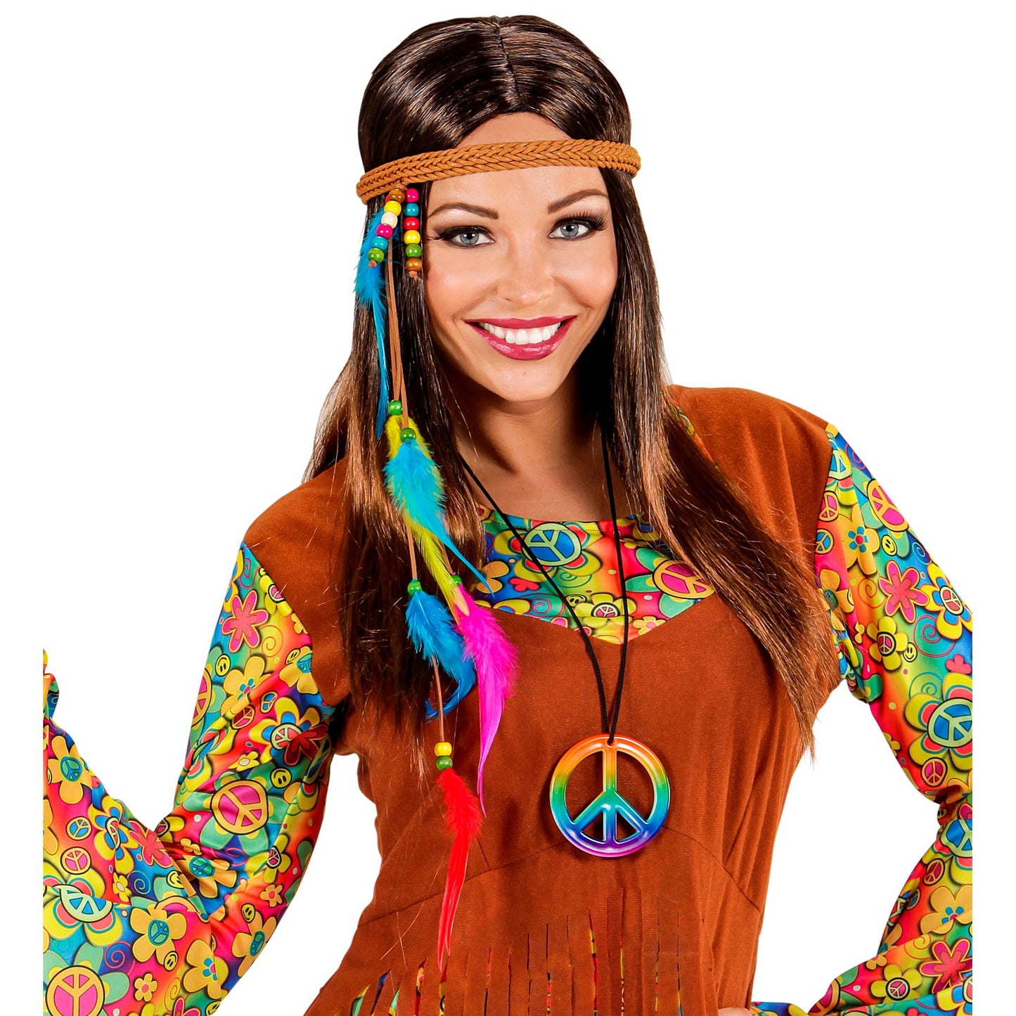 "HIPPIE STIRNBAND MIT BUNTEN PERLEN & FEDERN" – Ansicht 3