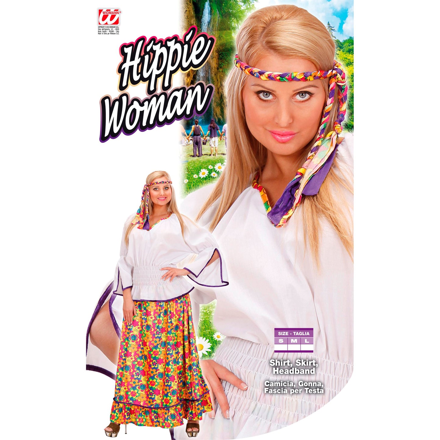 "HIPPIE WOMAN" aus Samt (Bluse, Rock, Stirnband) – Ansicht 3