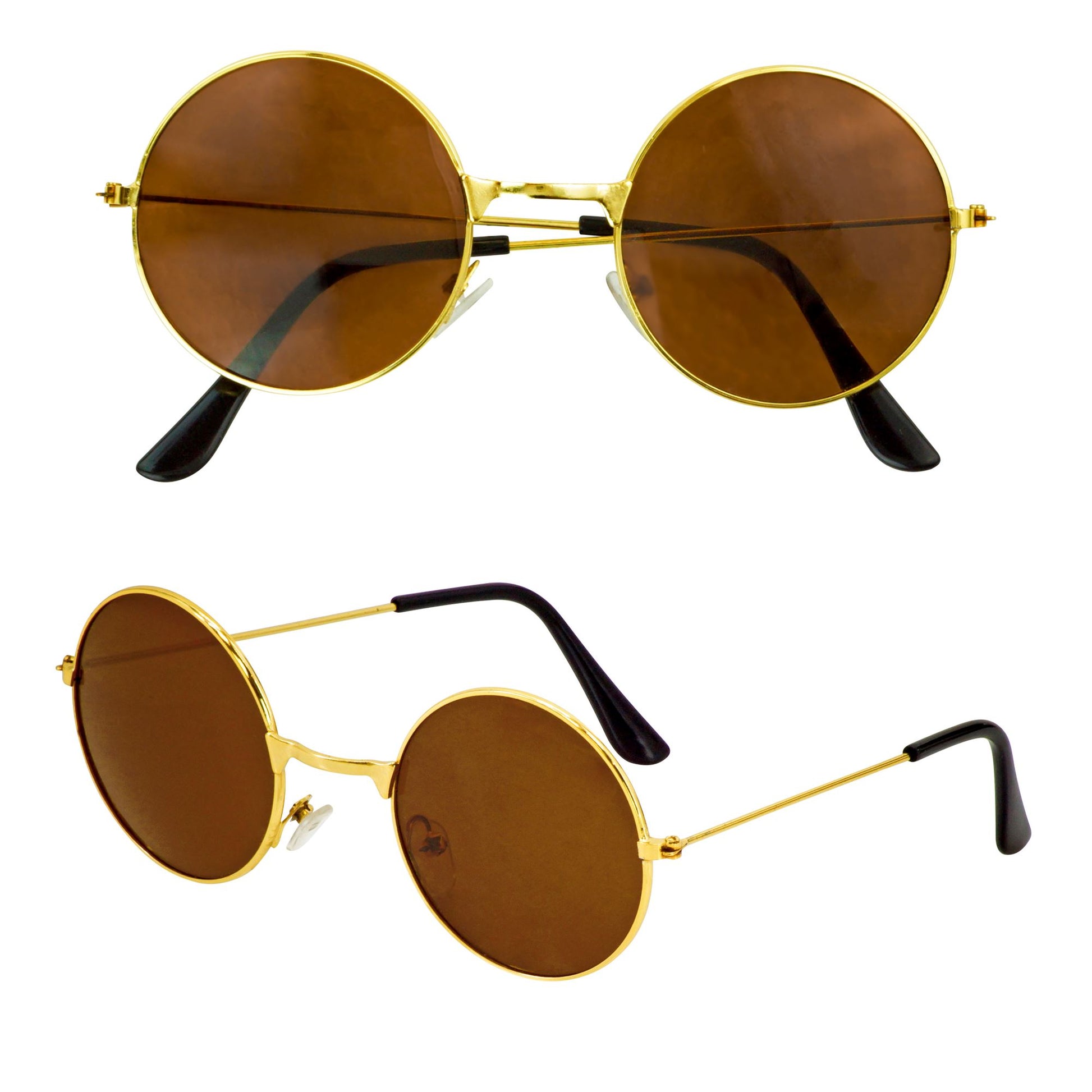 "HIPPIEBRILLE MIT BRAUNEN GLÄSERN" – Vorderansicht
