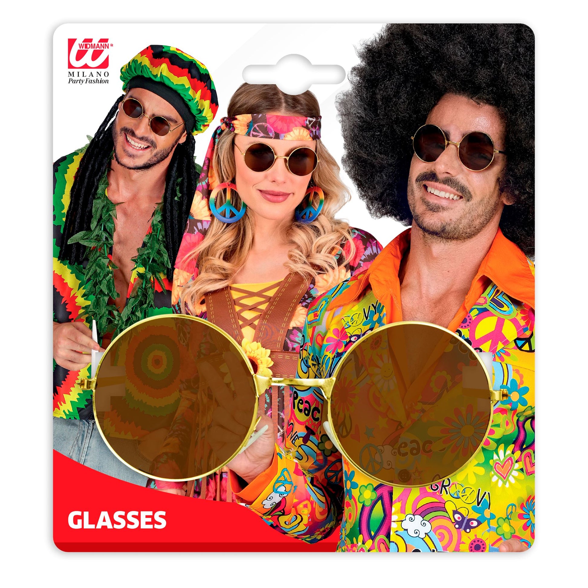 "HIPPIEBRILLE MIT BRAUNEN GLÄSERN" – Detailansicht