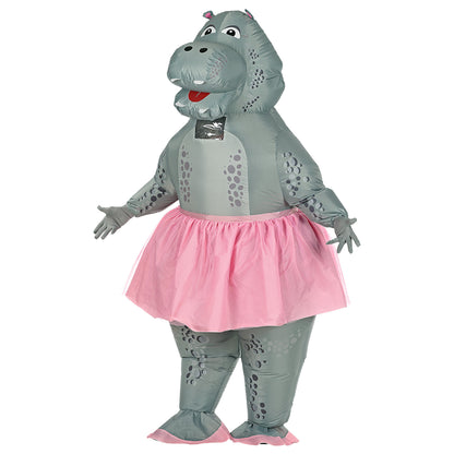 "HIPPO BALLERINA" (aufblasbares Kostüm m. integriertem Gebläse & Maske) – Detailansicht