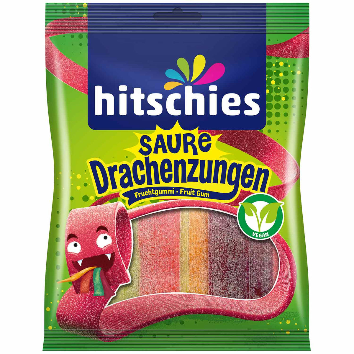 Hitschies Saure Drachenzungen Fruchtgummi 125 g Packung