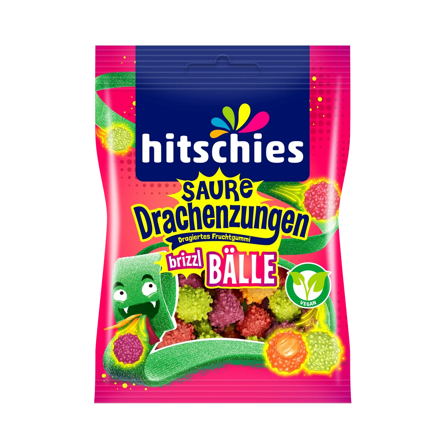 hitschies Saure Drachenzungen Brizzl Bälle 100g - Candyshop.ch
