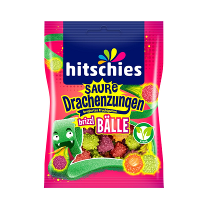 Hitschies Saure Drachenzungen Brizzl Bälle Fruchtgummi 100 g