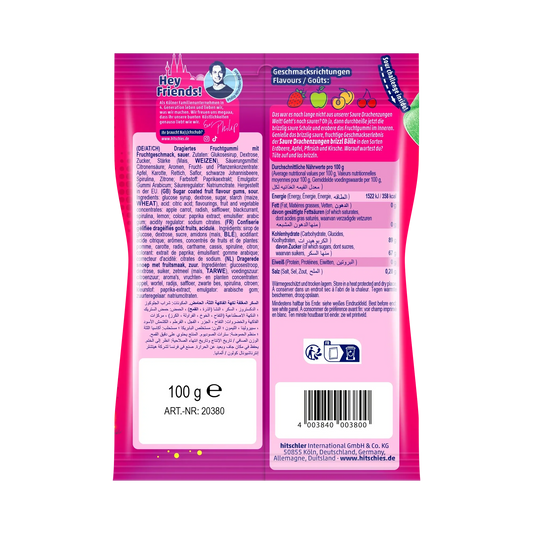 hitschies Saure Drachenzungen Brizzl Bälle 100g - Candyshop.ch