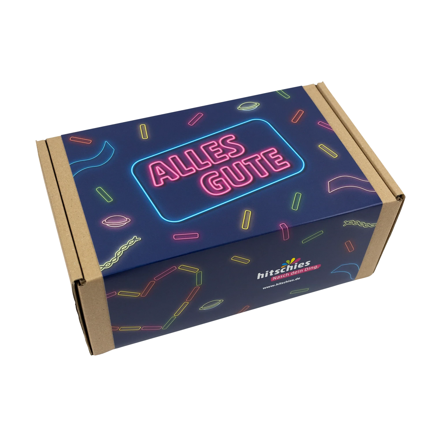 Geschenkbox mit bunten Süßigkeiten und sauren Snacks, 1080g, in einer dekorativen Verpackung.