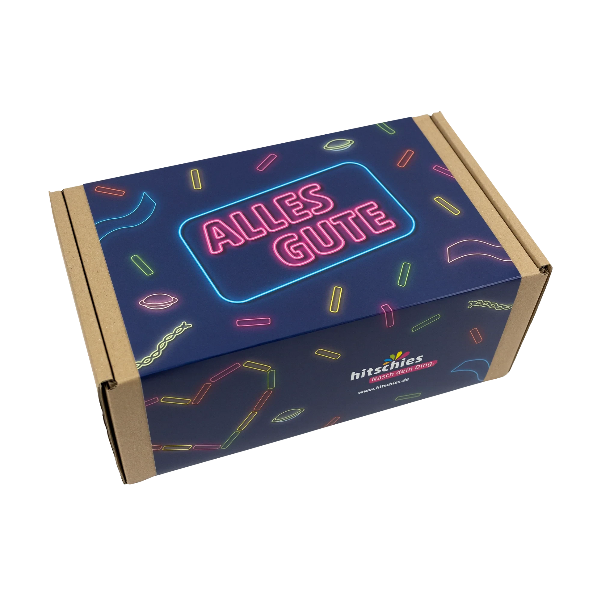 Geschenkbox mit bunten Süßigkeiten und sauren Snacks, 1080g, in einer dekorativen Verpackung.