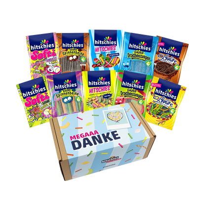 Hitschies Mega Danke Box Kaubonbon-Mix 1080 g – Detailansicht
