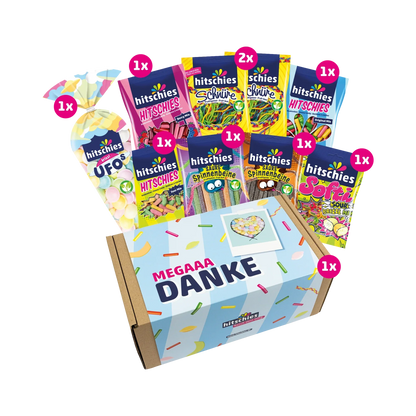 Hitschies Mega Danke Box Kaubonbon-Mix 1080 g – Produktansicht