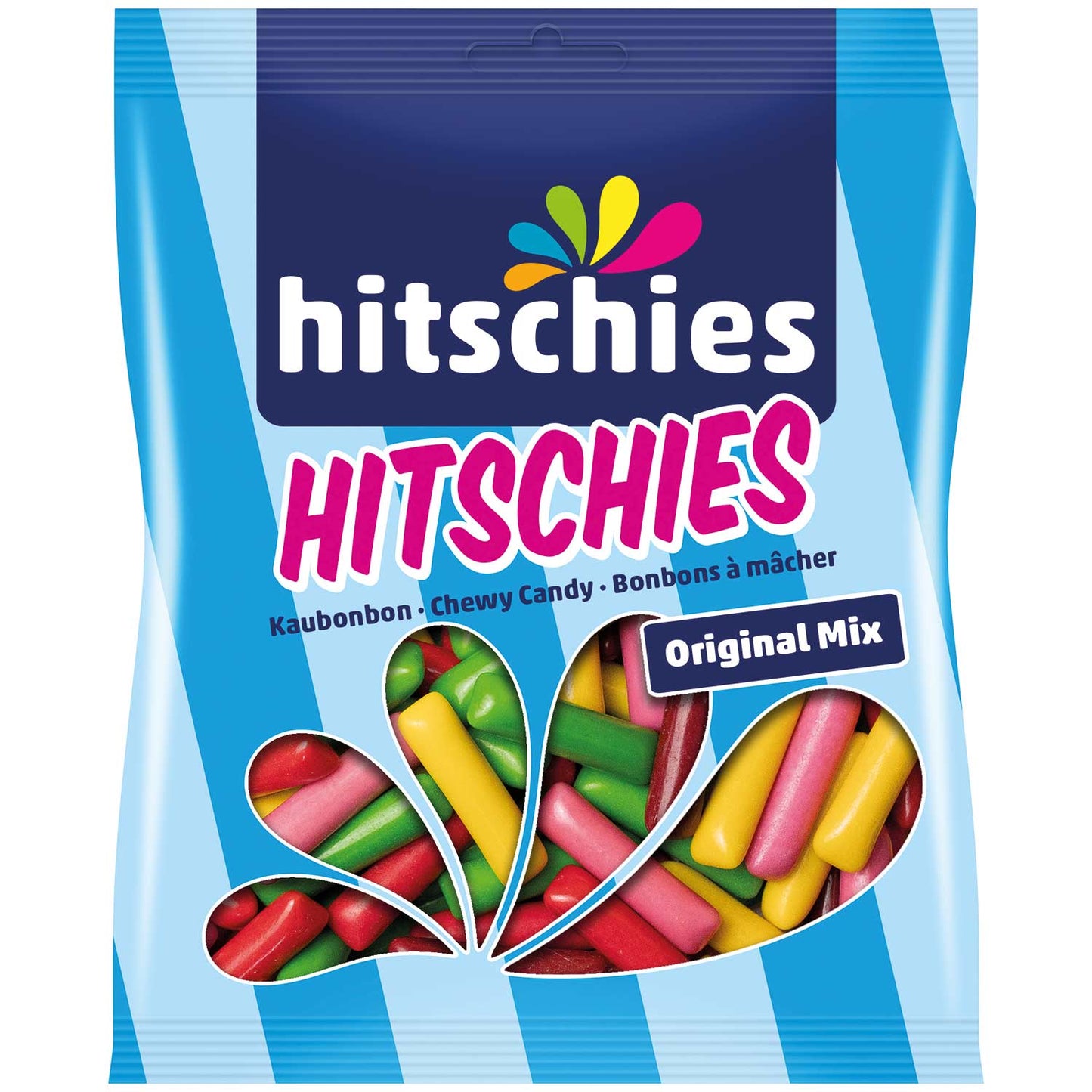 hitschies Original Mix 150g Kaubonbon bunt Frucht Lakritz Packung – Detailansicht