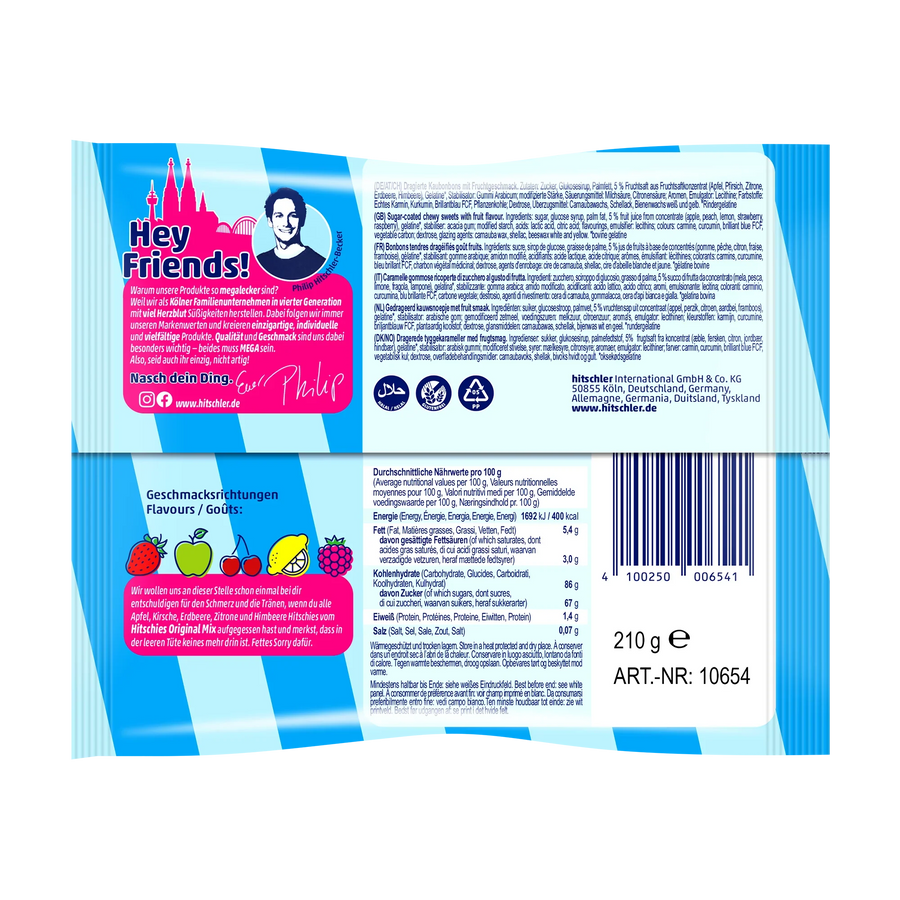hitschies Original Mix 210g Kaubonbon Fruchtgummi – Detailansicht