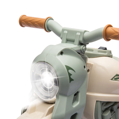 AIYAPLAY Kinder Elektro-Motorrad 6V Cremeweiss – Musik & Blasen - Fasnacht24.ch – Detailansicht