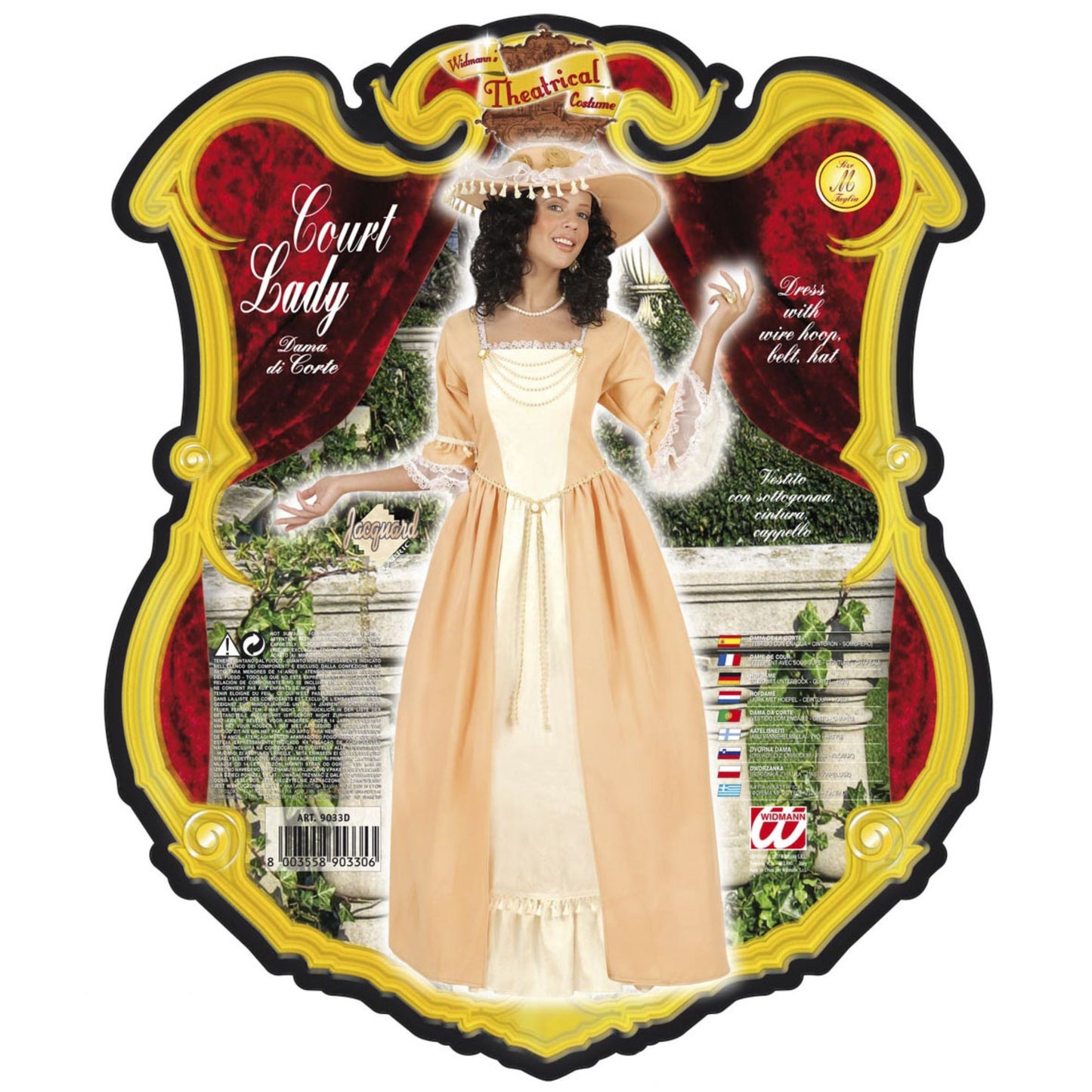 "HOFDAME" (Kleid mit Unterrock, Gürtel, Hut) – Detailansicht