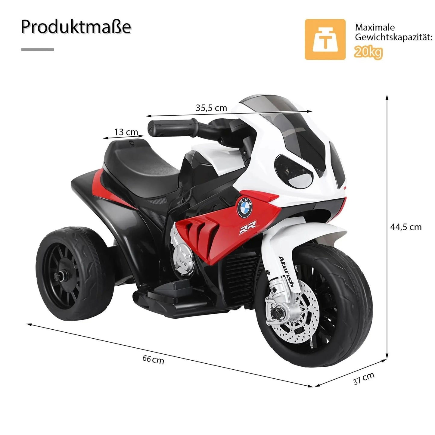 BMW S1000 RR Kinder Elektro Motorrad – HOMCOM, Rot, Mit Licht & Sound - Fasnacht24.ch