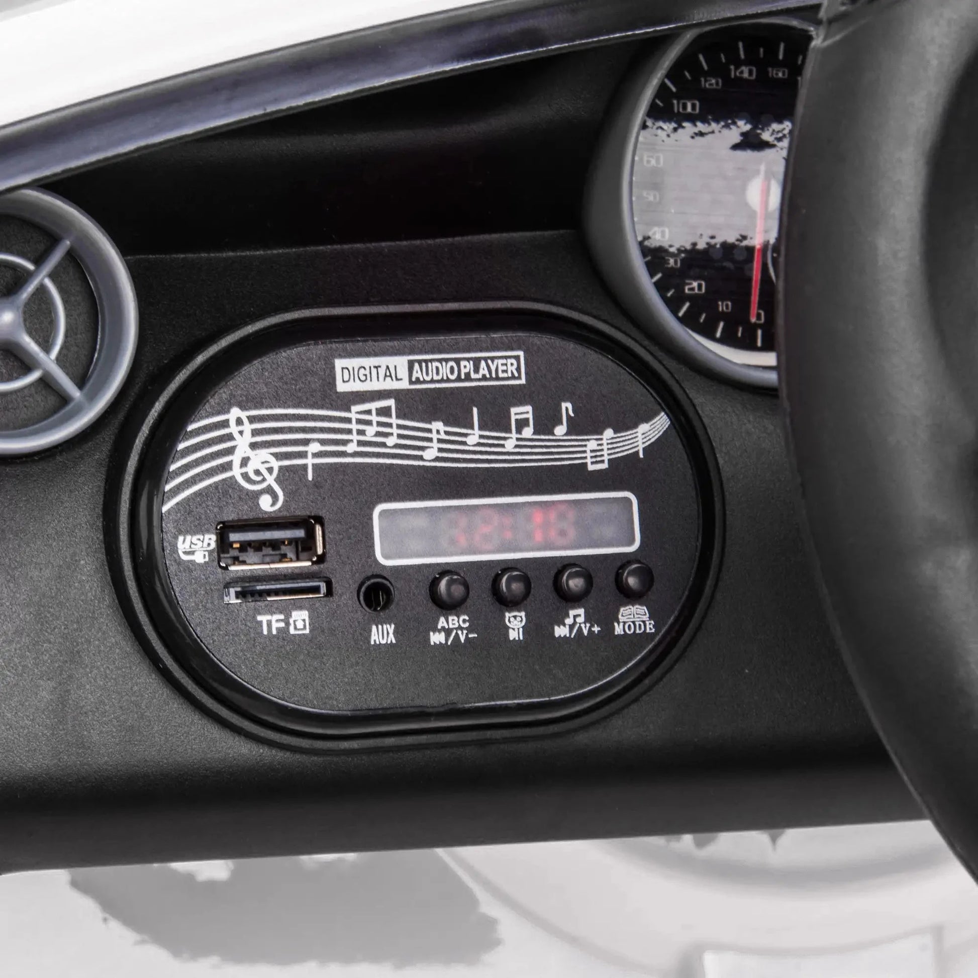 Elektroauto Kinder HOMCOM Mercedes SLC 300 Cabrio – Weiß, 12V - Fasnacht24.ch