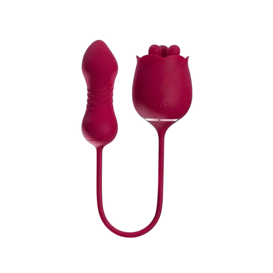 Honey Play Box Honey Play Box, Rosa, Rotierendes Rosen-Spielzeug und thrusting Vibrator 2-in-1, 9 Thrusting Patterns & 9 Rota