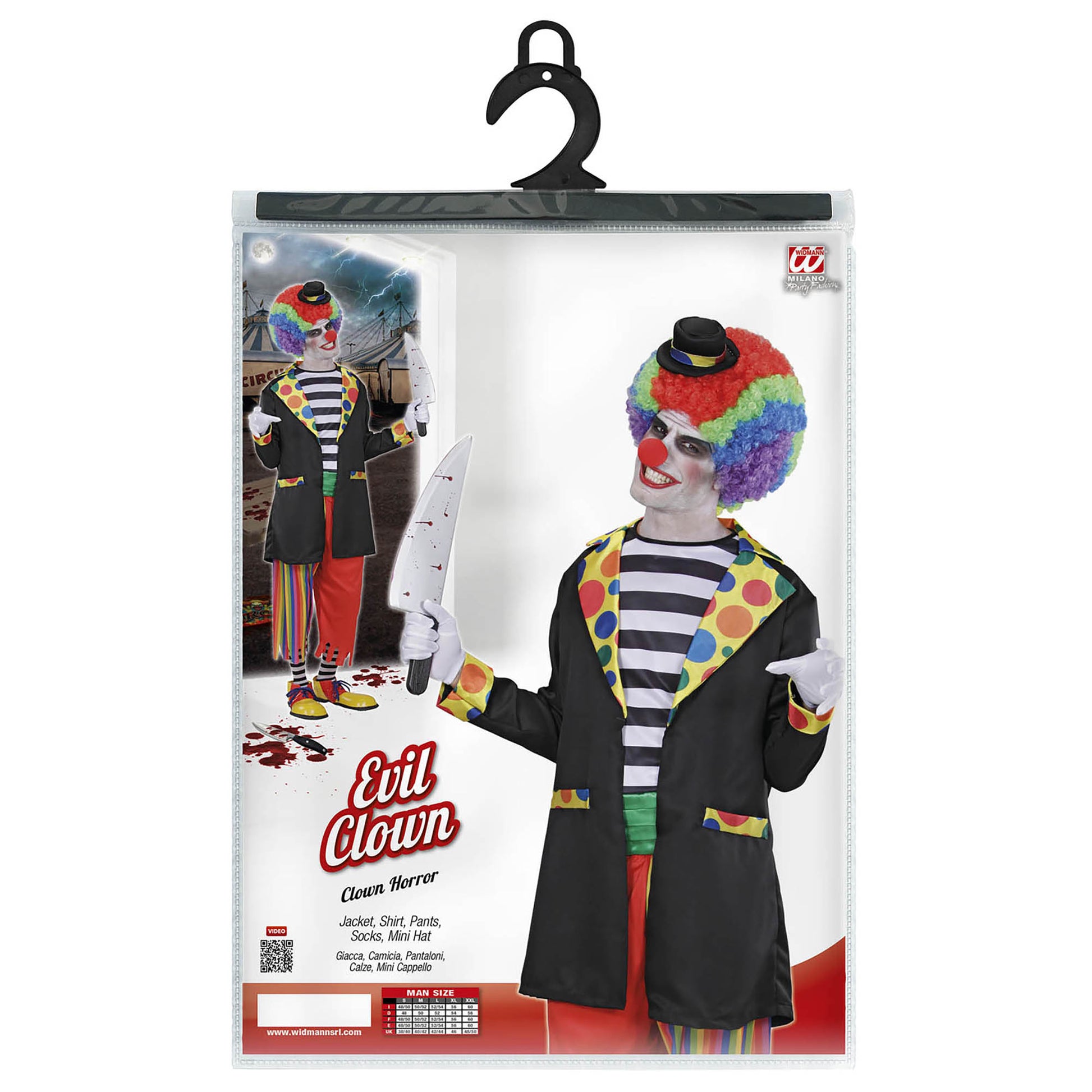 "HORROR CLOWN" (Jacke, Hemd, Hose, Socken, Hut) – Ansicht 4