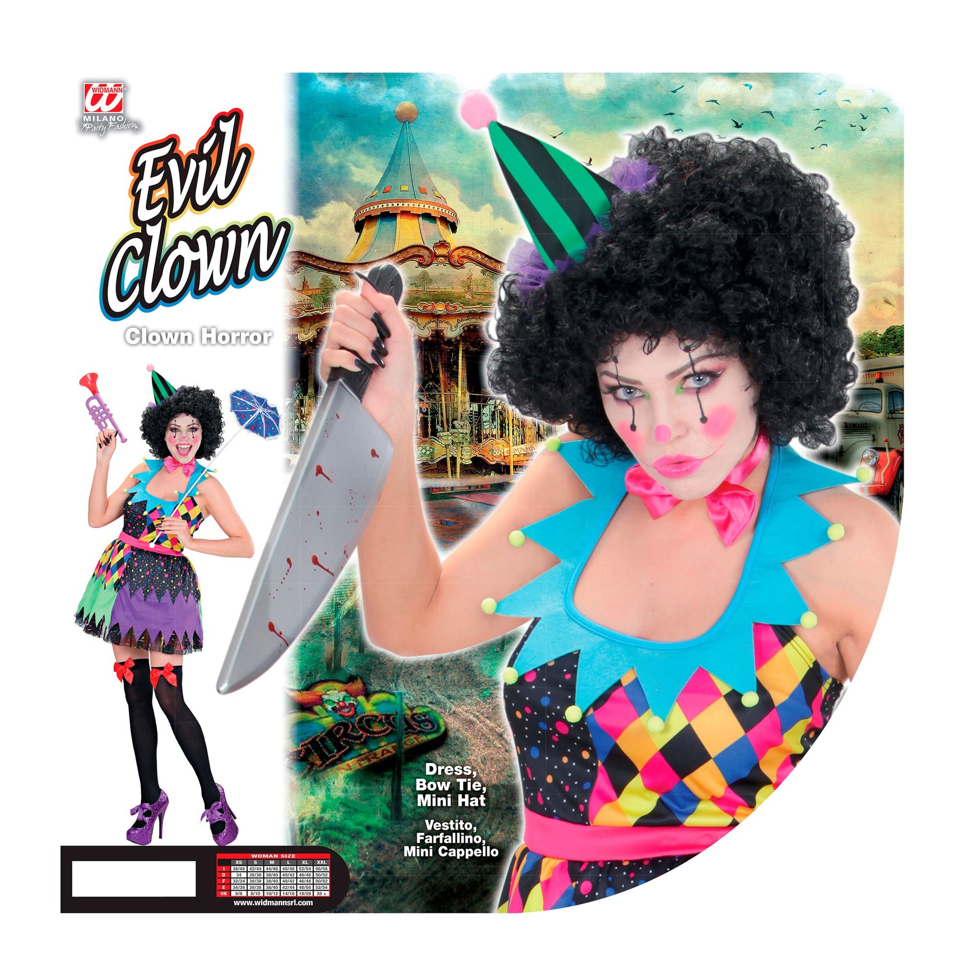 "HORROR CLOWN" (Kleid, Fliege, Minihut) – Ansicht 4