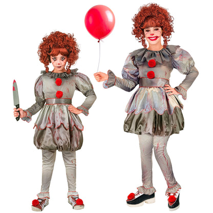 "HORROR CLOWN" (Kleid, Leggings, Gürtel, Schuhüberzieher) – Vorderansicht