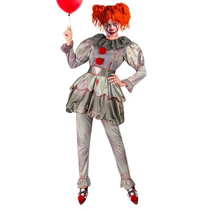 "HORROR CLOWN" (Kleid, Leggings, Gürtel, Schuhüberzieher) – Vorderansicht