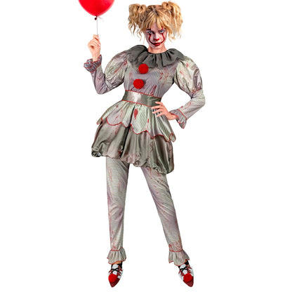 "HORROR CLOWN" (Kleid, Leggings, Gürtel, Schuhüberzieher) – Detailansicht