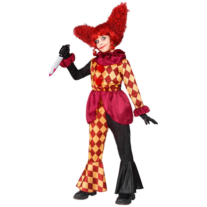 "HORROR-CLOWN" (Oberteil, Halskrause, Hose) – Detailansicht