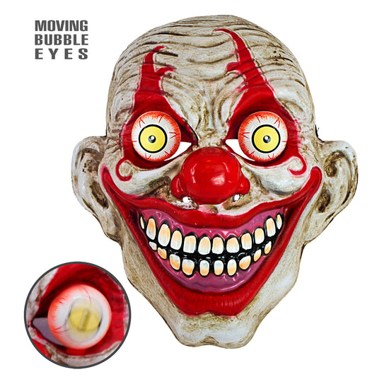"HORROR CLOWNSMASKE MIT WACKELAUGEN" – Vorderansicht