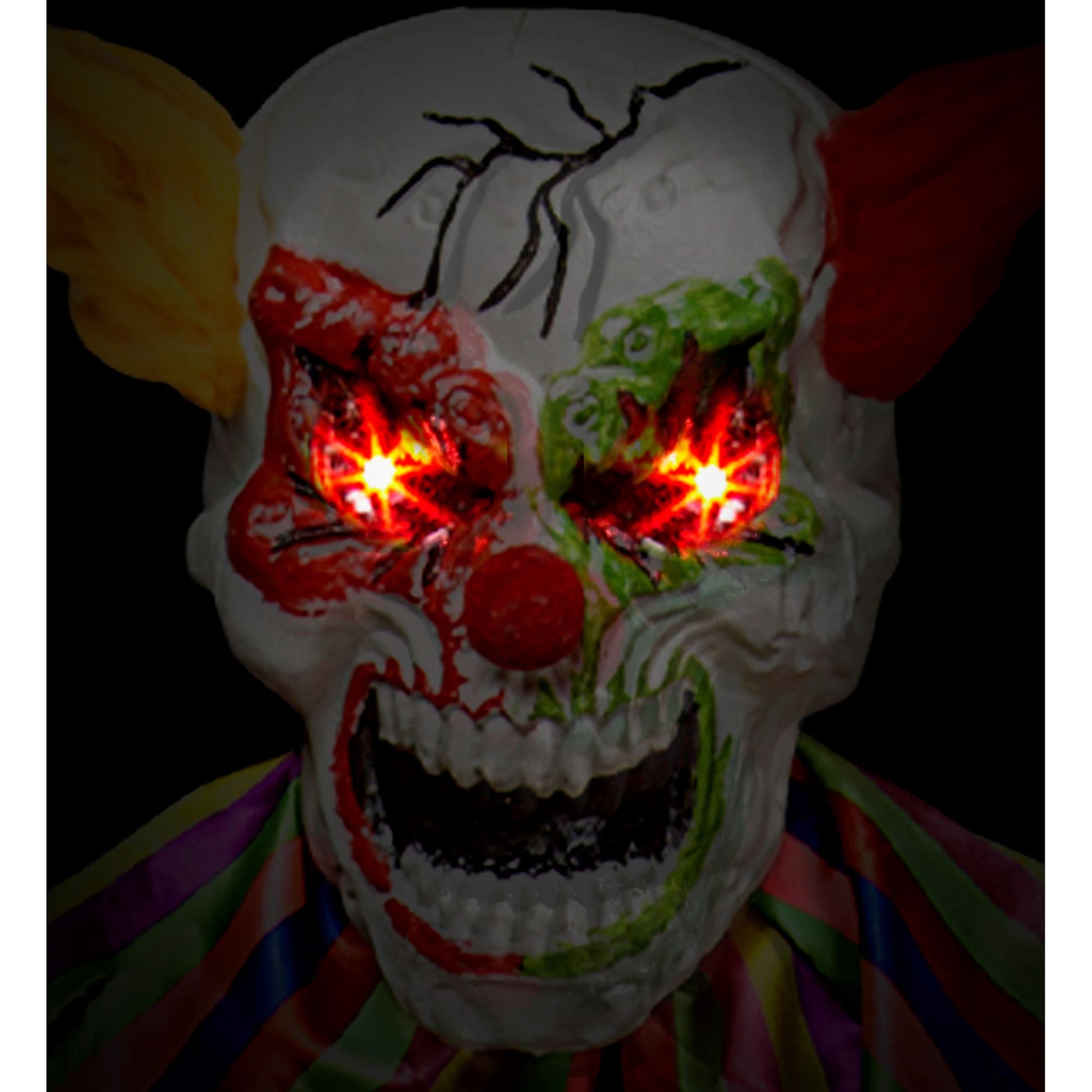 "HORRORCLOWN MIT BLINKENDEN LED AUGEN, ZIRKUSMUSIK & BÖSER LACHE" 240 cm - geräuschaktiviert – Ansicht 3