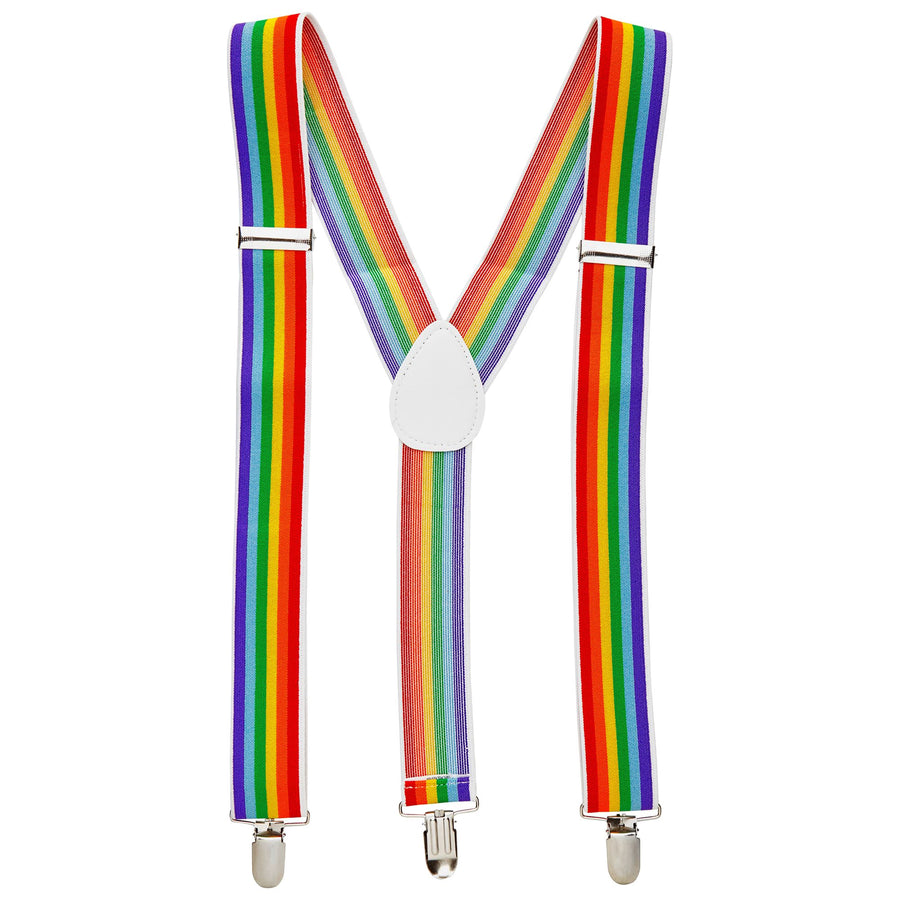 "HOSENTRÄGER IN REGENBOGENFARBEN" – Vorderansicht