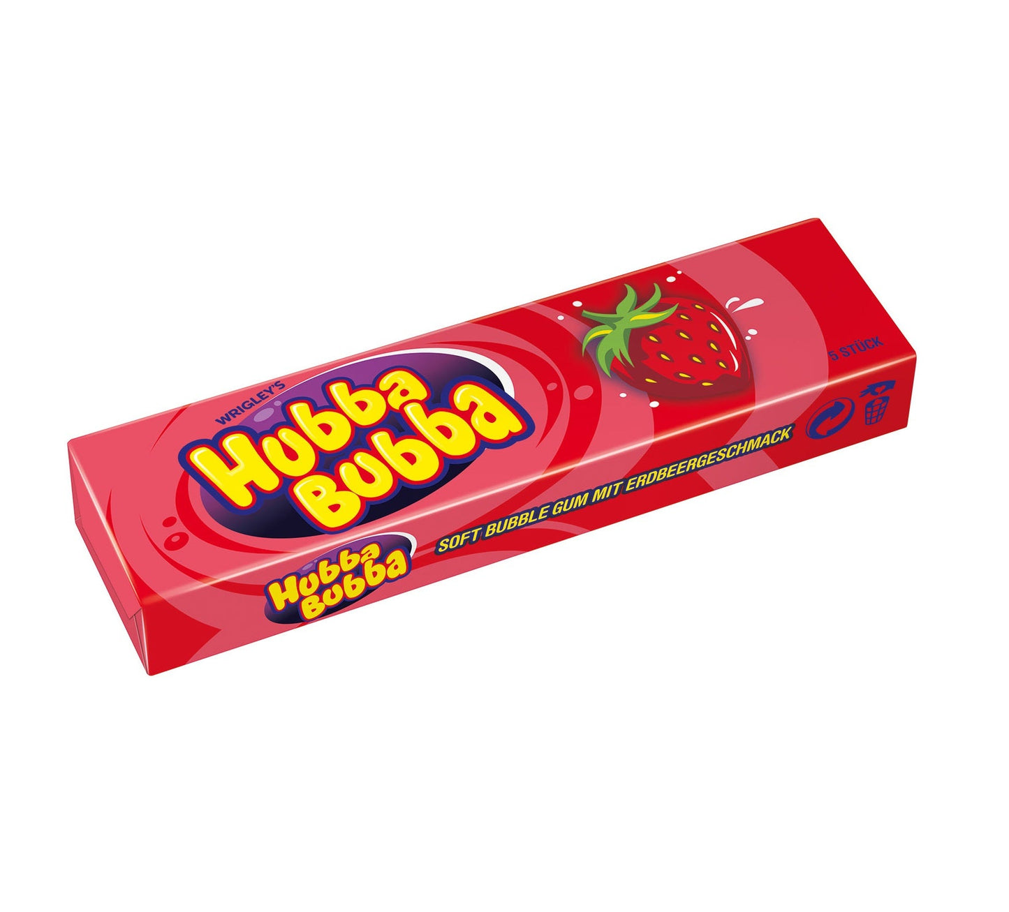 Hubba Bubba Strawberry 5er Kaugummi mit Erdbeer-Geschmack – Produktansicht