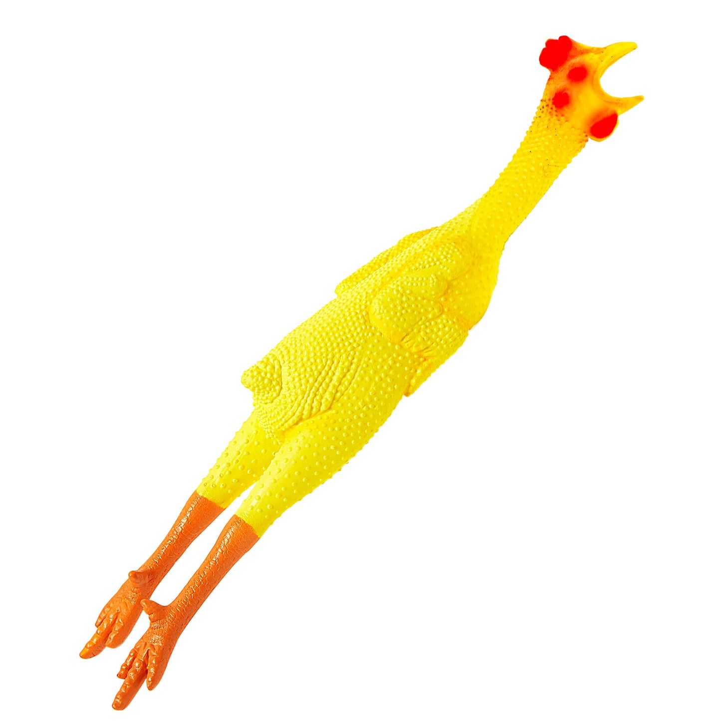 "HUHN" aus Gummi, 50 cm – Vorderansicht