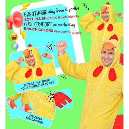 "HUHN EXTRA WEICHES PLÜSCHKOSTÜM" (Overall mit Kapuze) – Ansicht 7