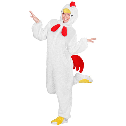 "HUHN FUNNY" (Overall mit Kapuze) – Detailansicht