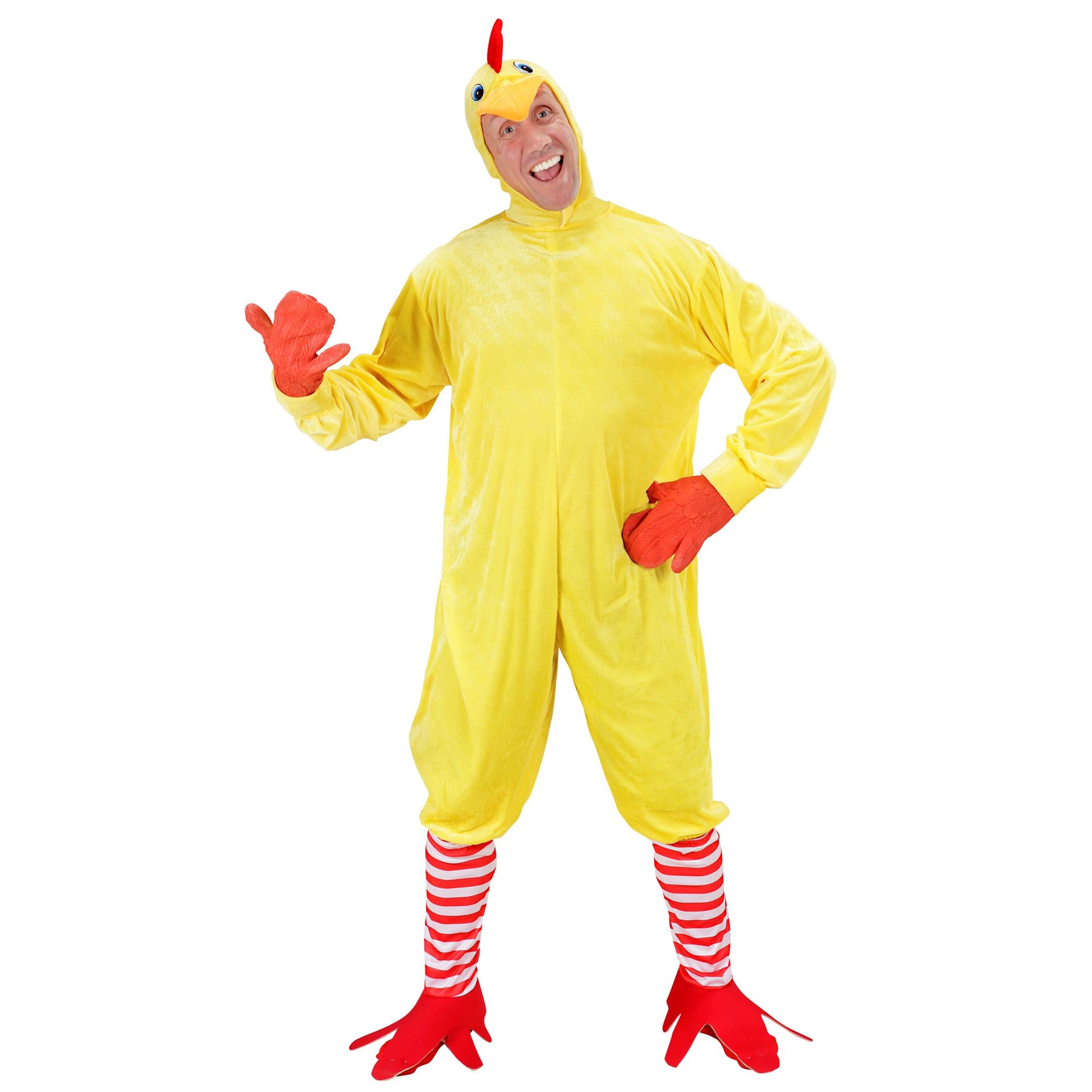 "HUHN" (Kostüm, Socken mit Füsse, Kopfbedeckung) – Detailansicht