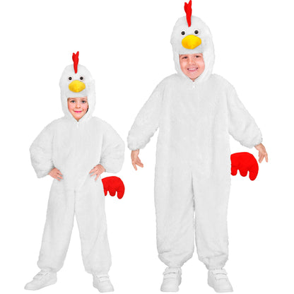 "HUHN SOFT PLÜSCHKOSTÜM" (Overall mit Kapuze) – Vorderansicht