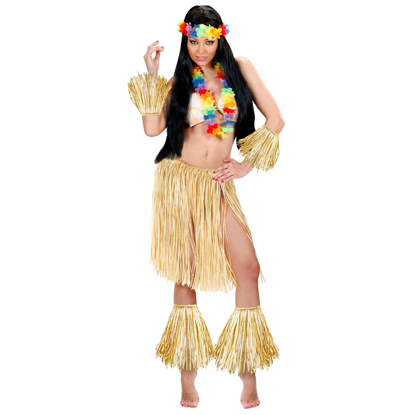 "HULA / MAORI / ZULU" (Rock, Arm- und Beinschmuck aus Raphia ) – Detailansicht