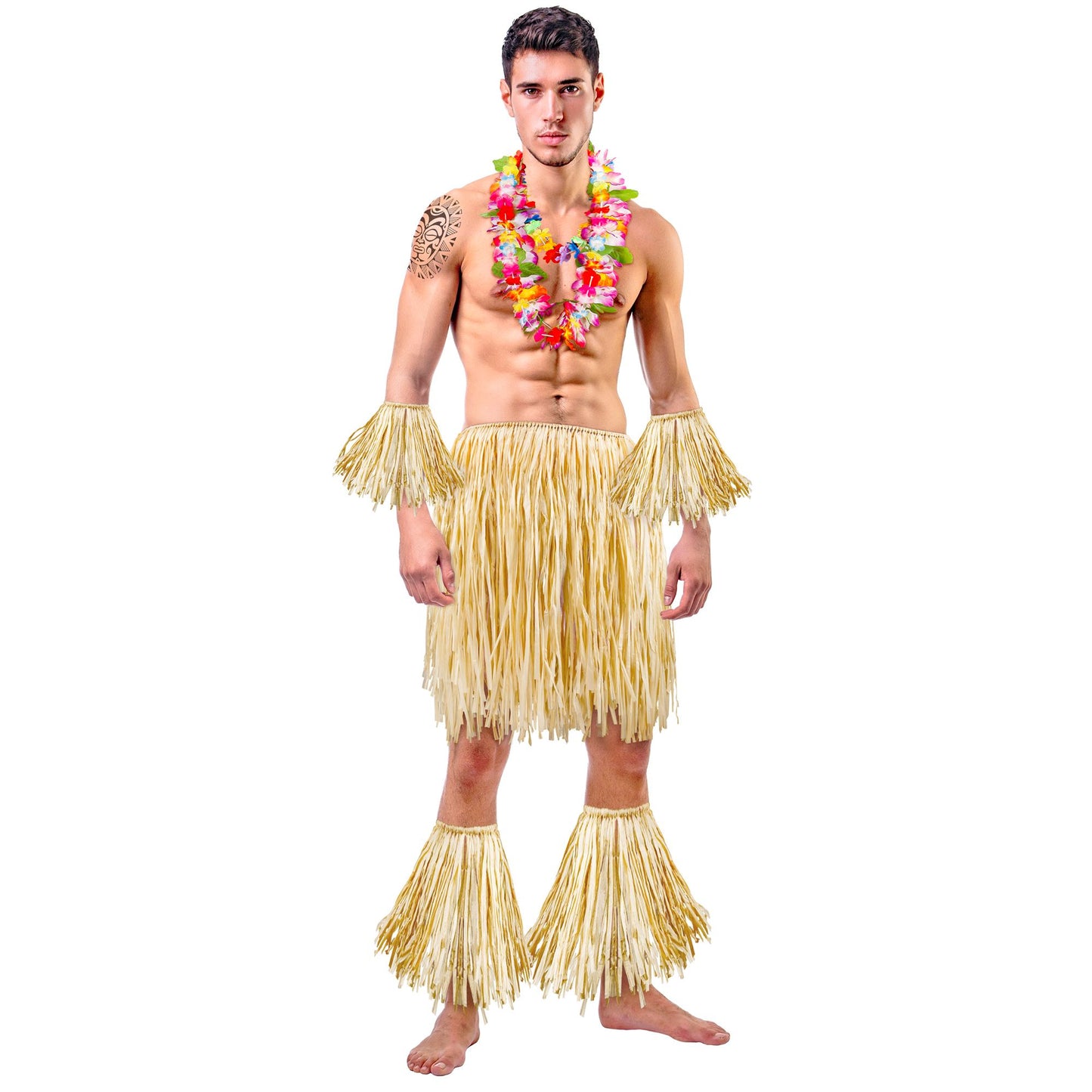 "HULA / MAORI / ZULU" (Rock, Arm- und Beinschmuck aus Raphia ) – Ansicht 3