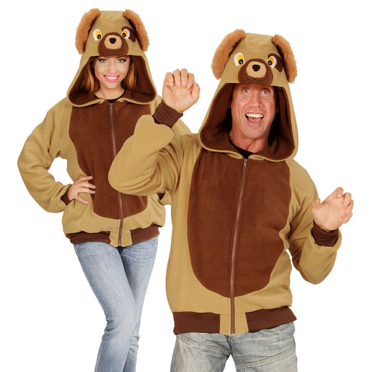 "HUND" (Fleecejacke mit Kapuze) – Vorderansicht