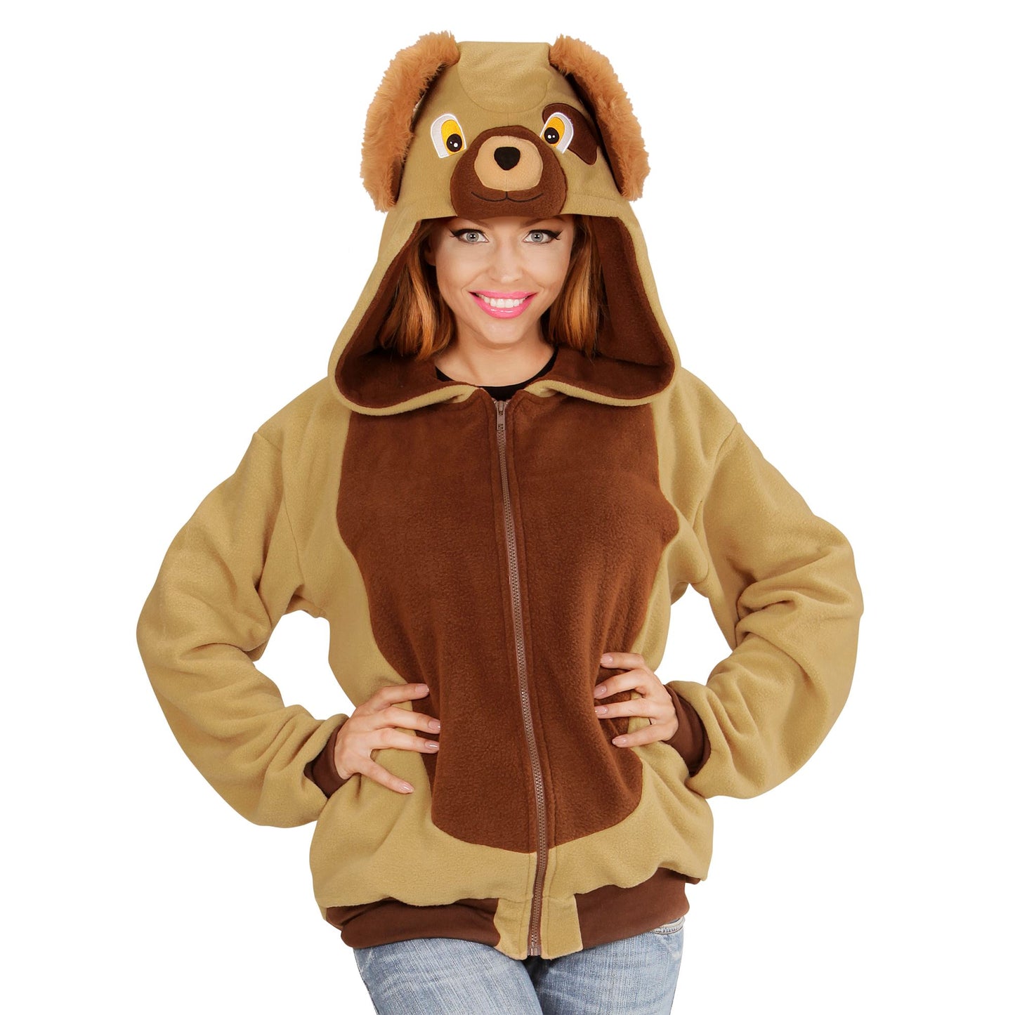 "HUND" (Fleecejacke mit Kapuze) – Detailansicht