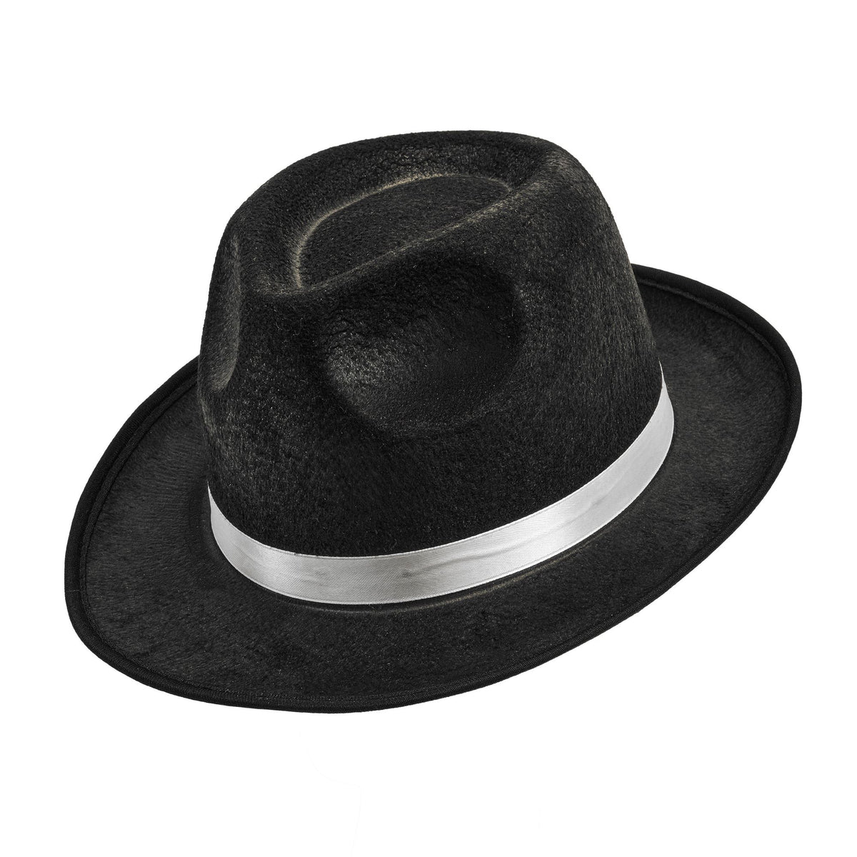 "HUT FEDORA SCHWARZ MIT WEIßEM BAND" – Vorderansicht