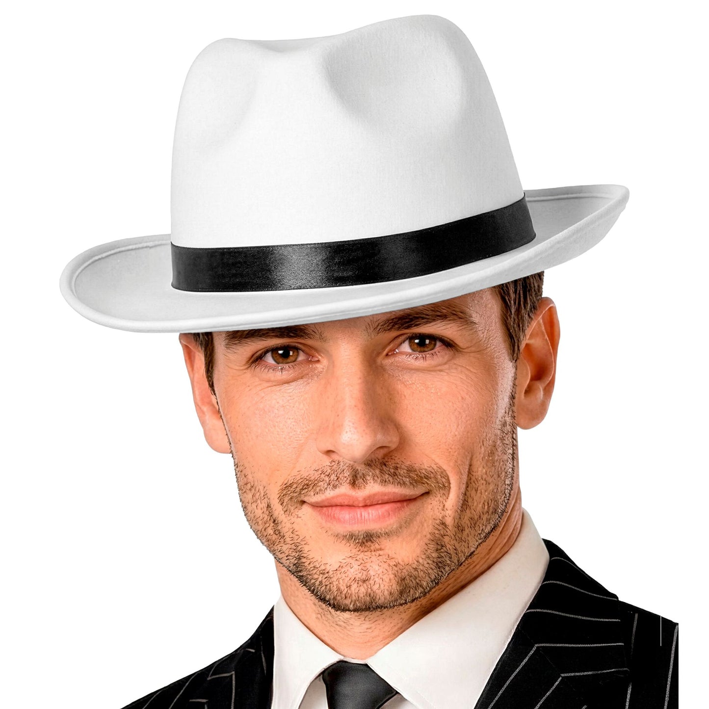 "HUT FEDORA WEIß MIT SCHWARZEM BAND" – Ansicht 4