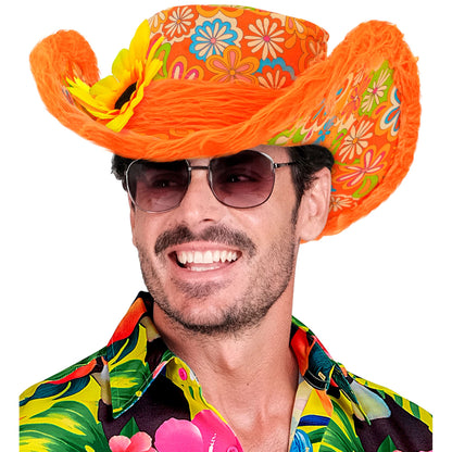 "HUT IBIZA MIT PLÜSCHRAND UND SONNENBLUME" orange – Ansicht 3