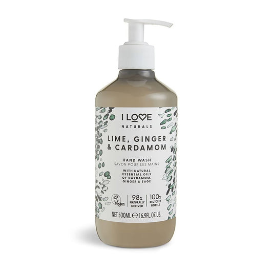 I Love I Love, Naturals Collection, Limette, Ingwer & Kardamom, Reinigung, Flüssigseife, Für Hände, 500 ml Regular