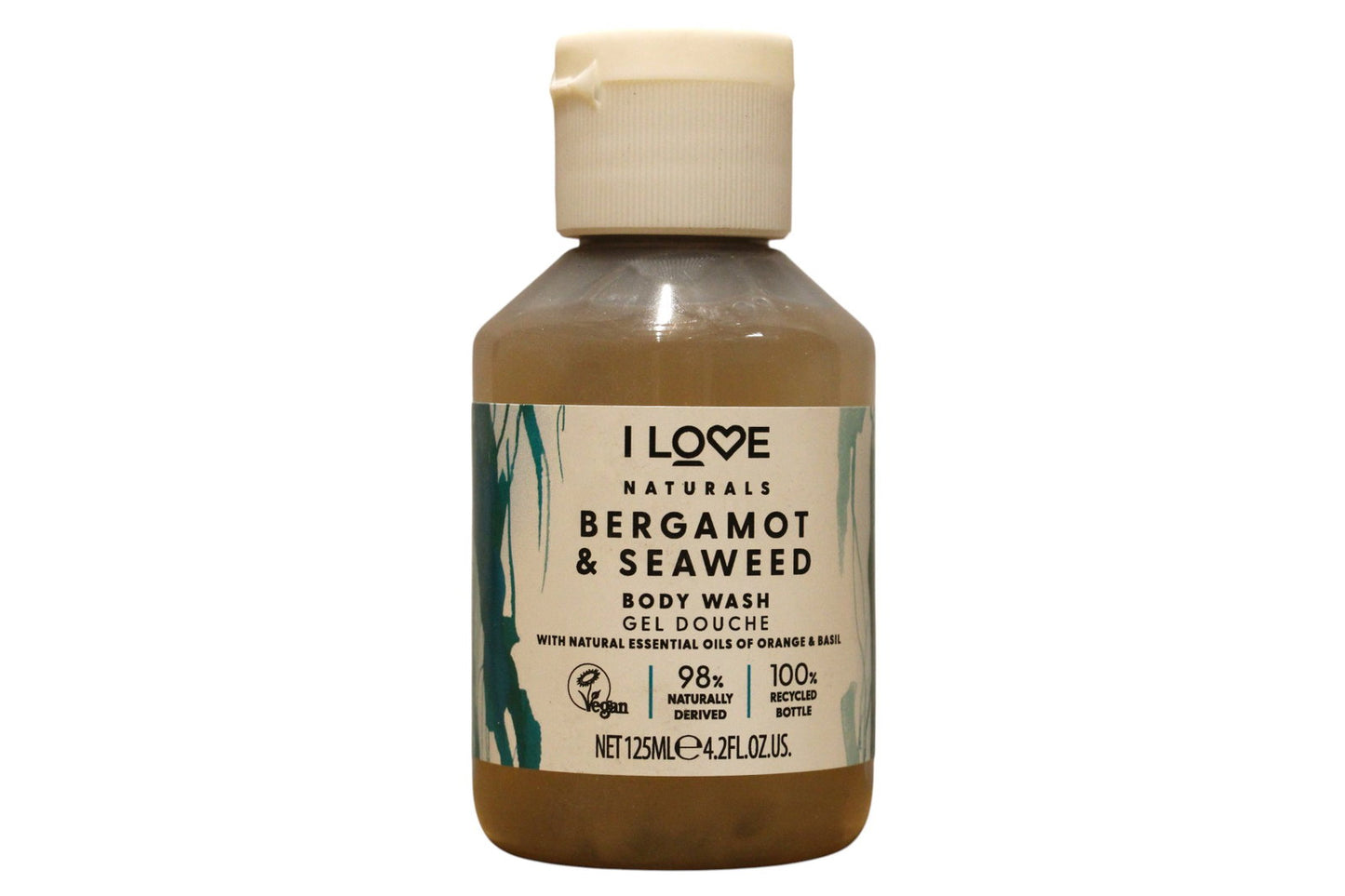 I Love I Love, Naturals Collection, Bergamotte & Seetang, Hydratisierend, Duschgel, Für alle Hauttypen, 125 ml Regular