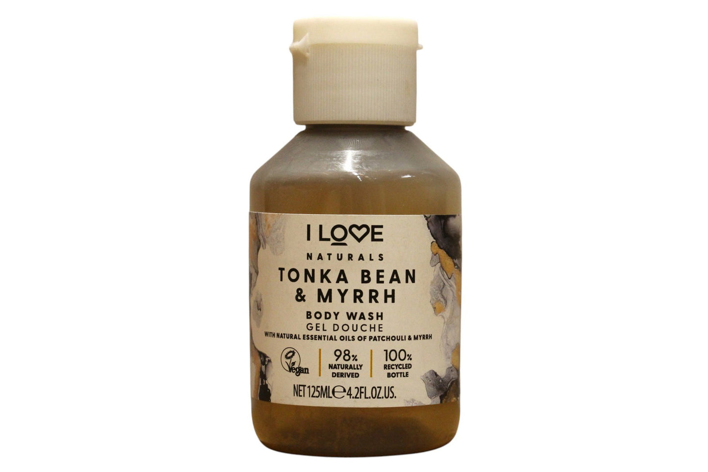 I Love I Love, Naturals Collection, Vegan, Tonkabohne & Myrrhe, Hydratisierend, Duschgel, Für alle Hauttypen, 125 ml Regular